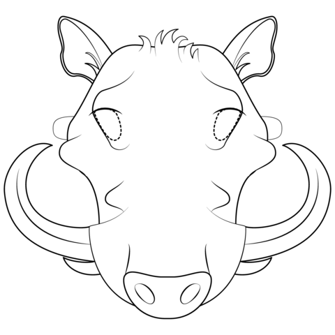 Warthog Mask Coloring Page